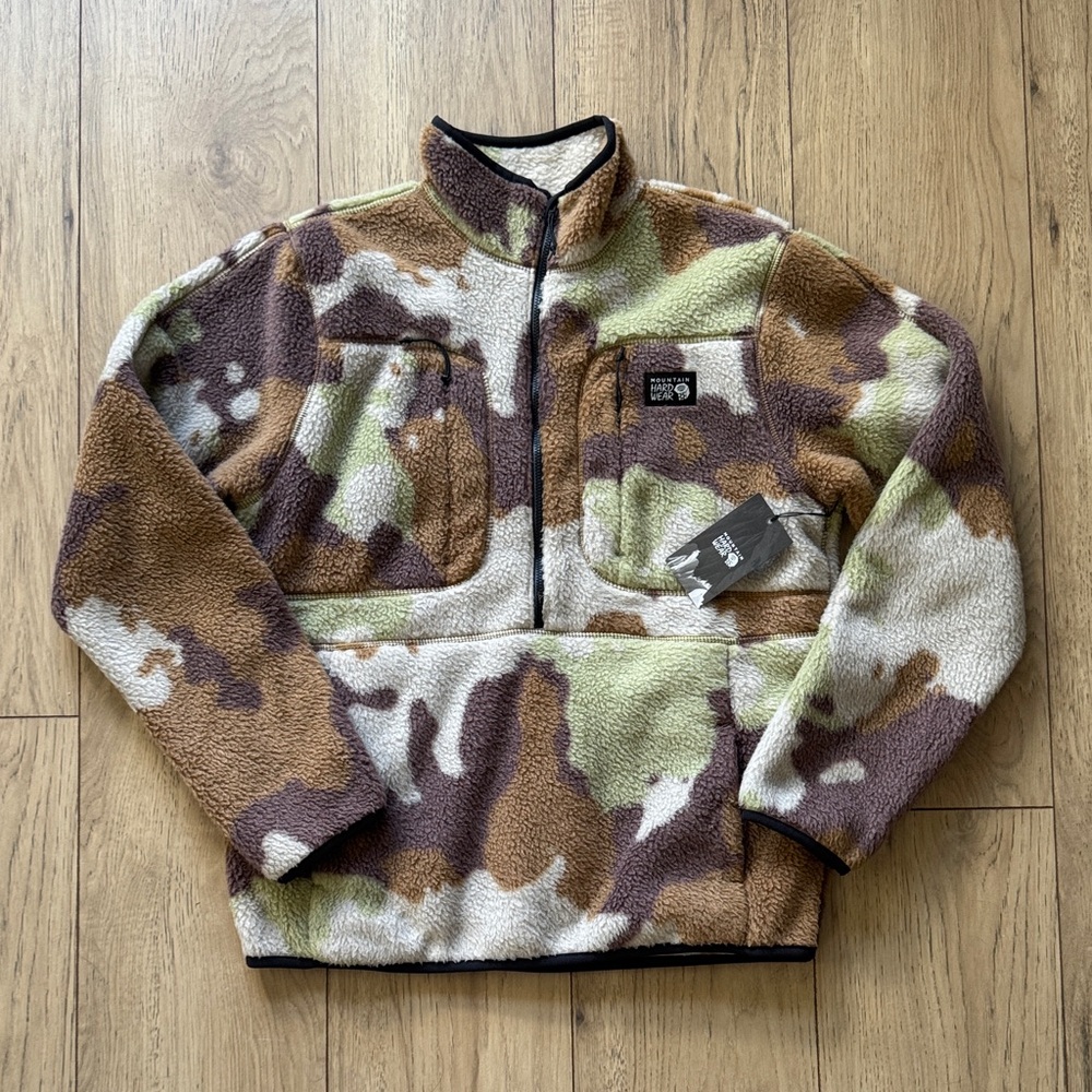 NWT Mountain Hardwear HiCamp Camo 1/2 Zip Long Sleeve Fleece Jacket Men’s Small